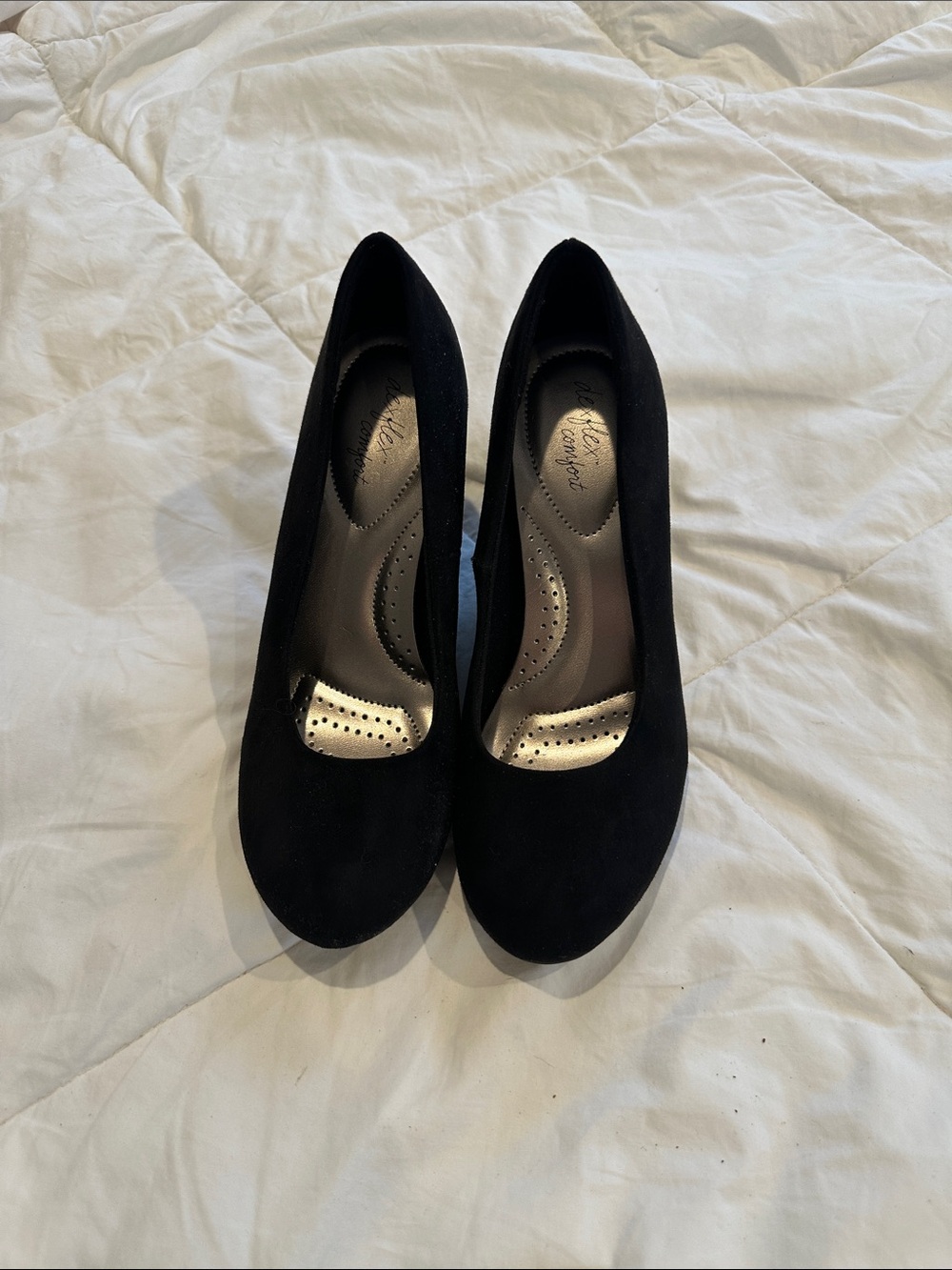 Black Women's Suede Wedge Comfort Insole